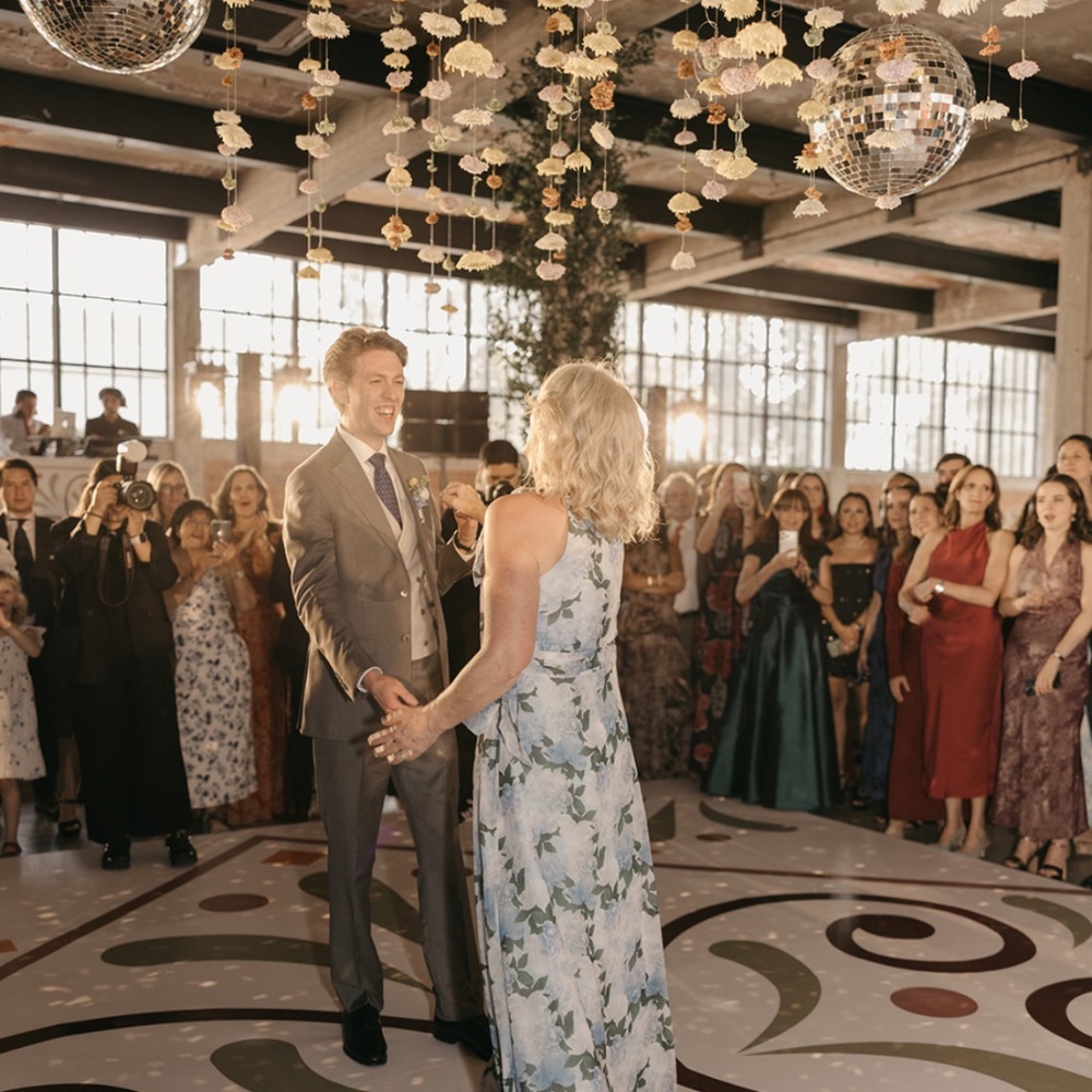 Sachin & Babi Kayla floral print chiffon gown Glacial Peonies - Picture 10 of 11